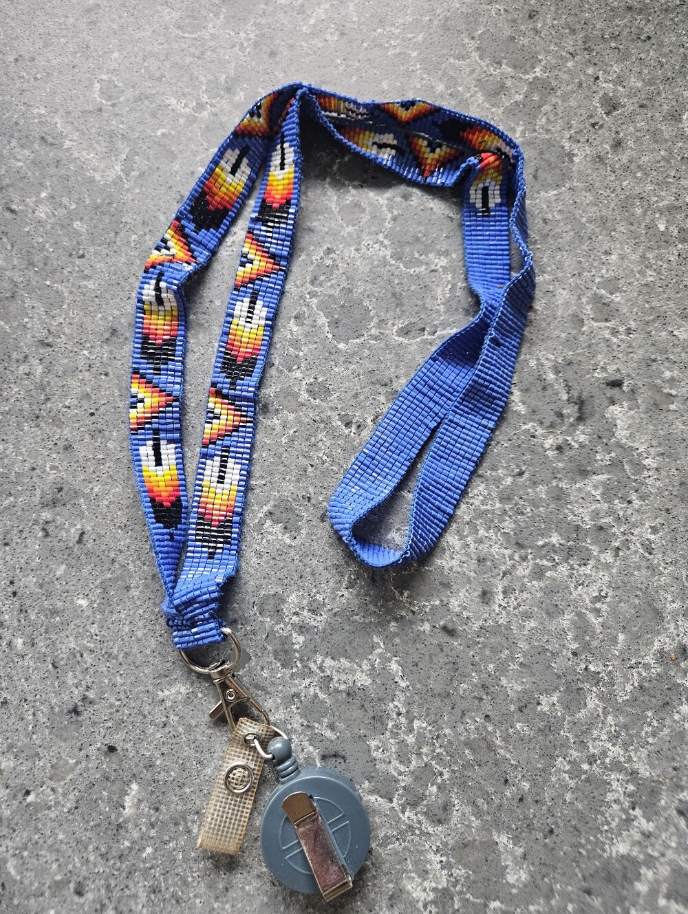 Hand Beaded Medicine Wheel Eagle Feather Lanyard Badge Holder Retractable Reel